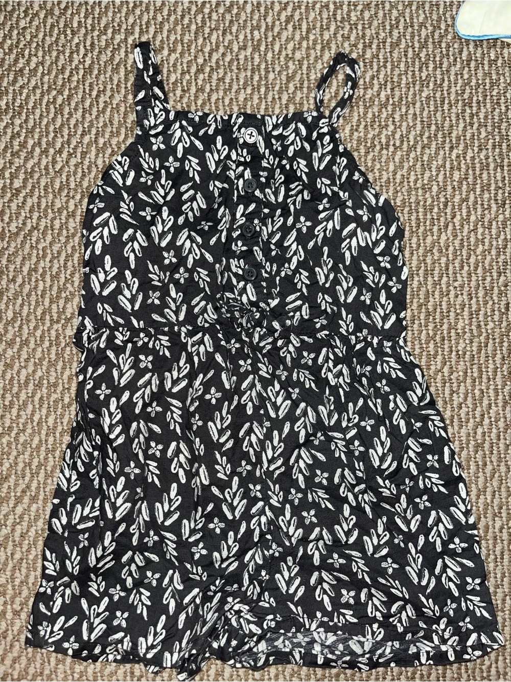 Girls 4T Carter's Black and White Floral Tank Romper
